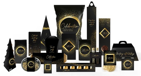 zwart gouden kerstpakket luxe en vol mooie producten eindejaarsgeschenken